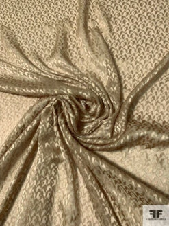 Italian Abstract Burnout Silk Chiffon - Tan