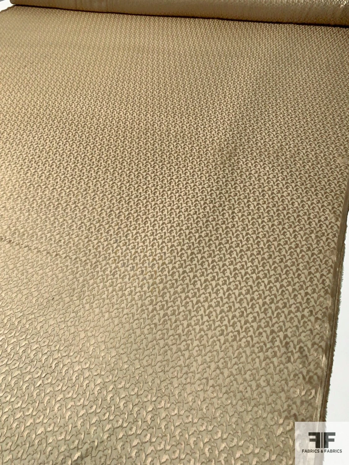 Italian Abstract Burnout Silk Chiffon - Tan 10 Italian Abstract Burnout Silk Chiffon - Tan - Image 8