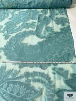 Italian Largescale Paisley Silk Chiffon Fil Coupé With Lurex - Dusty Turquoise 18 Italian Largescale Paisley Silk Chiffon Fil Coupé With Lurex - Dusty Turquoise -Fabrics And Fabrics Store 10162 7 DESKTOP UA1K8QN