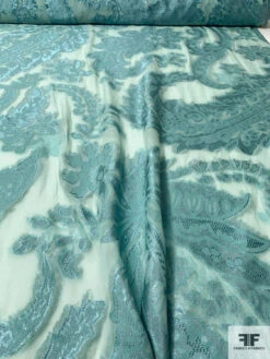 Italian Largescale Paisley Silk Chiffon Fil Coupé With Lurex - Dusty Turquoise 19 Italian Largescale Paisley Silk Chiffon Fil Coupé With Lurex - Dusty Turquoise -Fabrics And Fabrics Store 10162 8 DESKTOP UA1K8QN
