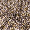 Animal Pattern With Floral Sketch Printed Silk Charmeuse - Brown / Ivory / Yellow / Green -Fabrics And Fabrics Store 10167 1