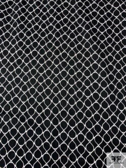 Raindrop Ovals Printed Stretch Cotton Sateen - Black / White -Fabrics And Fabrics Store 10246 4