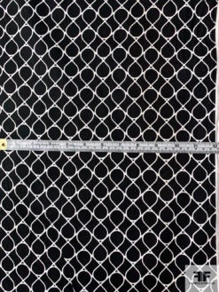 Raindrop Ovals Printed Stretch Cotton Sateen - Black / White -Fabrics And Fabrics Store 10246 5