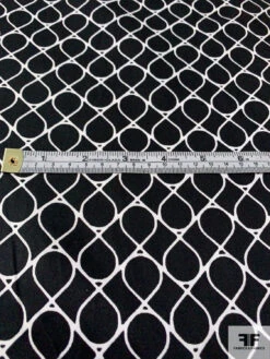 Raindrop Ovals Printed Stretch Cotton Sateen - Black / White -Fabrics And Fabrics Store 10246 6