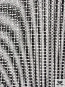 Striped Cotton Shirting With Small Eyelet Circles - Soft Black / Off-White / White 13 Striped Cotton Shirting With Small Eyelet Circles - Soft Black / Off-White / White -Fabrics And Fabrics Store 10247 4