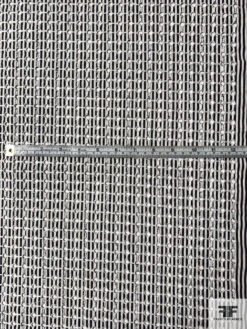 Striped Cotton Shirting With Small Eyelet Circles - Soft Black / Off-White / White 14 Striped Cotton Shirting With Small Eyelet Circles - Soft Black / Off-White / White -Fabrics And Fabrics Store 10247 5