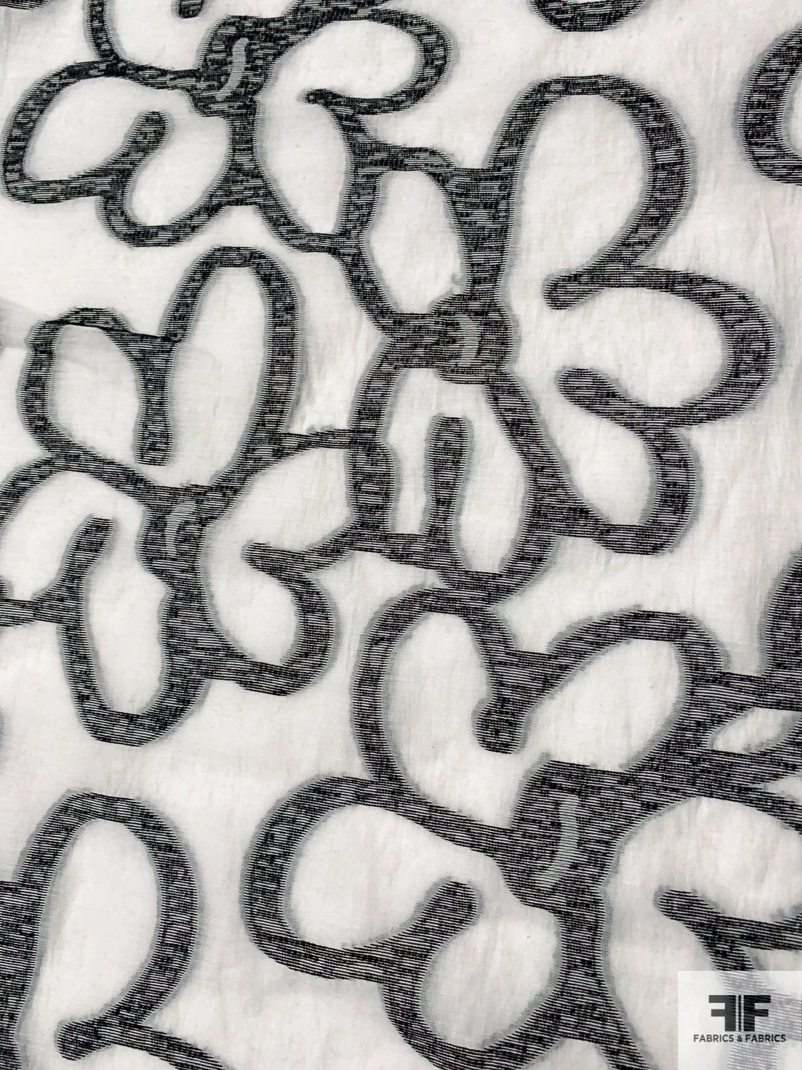 Italian Groovy Large-Scale Floral Fil Coupé Cotton Voile - Black / White 7 Italian Groovy Large-Scale Floral Fil Coupé Cotton Voile - Black / White - Image 5