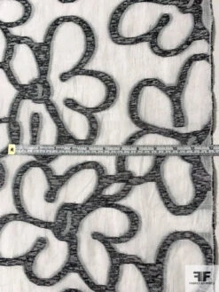 Italian Groovy Large-Scale Floral Fil Coupé Cotton Voile - Black / White 15 Italian Groovy Large-Scale Floral Fil Coupé Cotton Voile - Black / White -Fabrics And Fabrics Store 10248 5