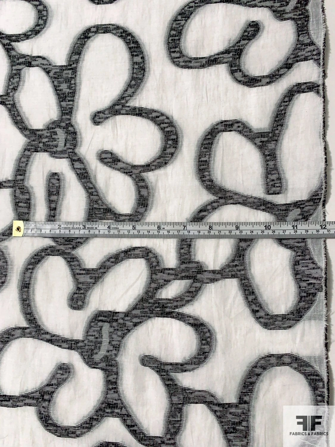 Italian Groovy Large-Scale Floral Fil Coupé Cotton Voile - Black / White 8 Italian Groovy Large-Scale Floral Fil Coupé Cotton Voile - Black / White - Image 6