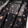 Printed Patched Embroidered-Eyelet Cotton Lawn And Voile Panel - Black / White / Lavender / Green / Orange -Fabrics And Fabrics Store 10249 8