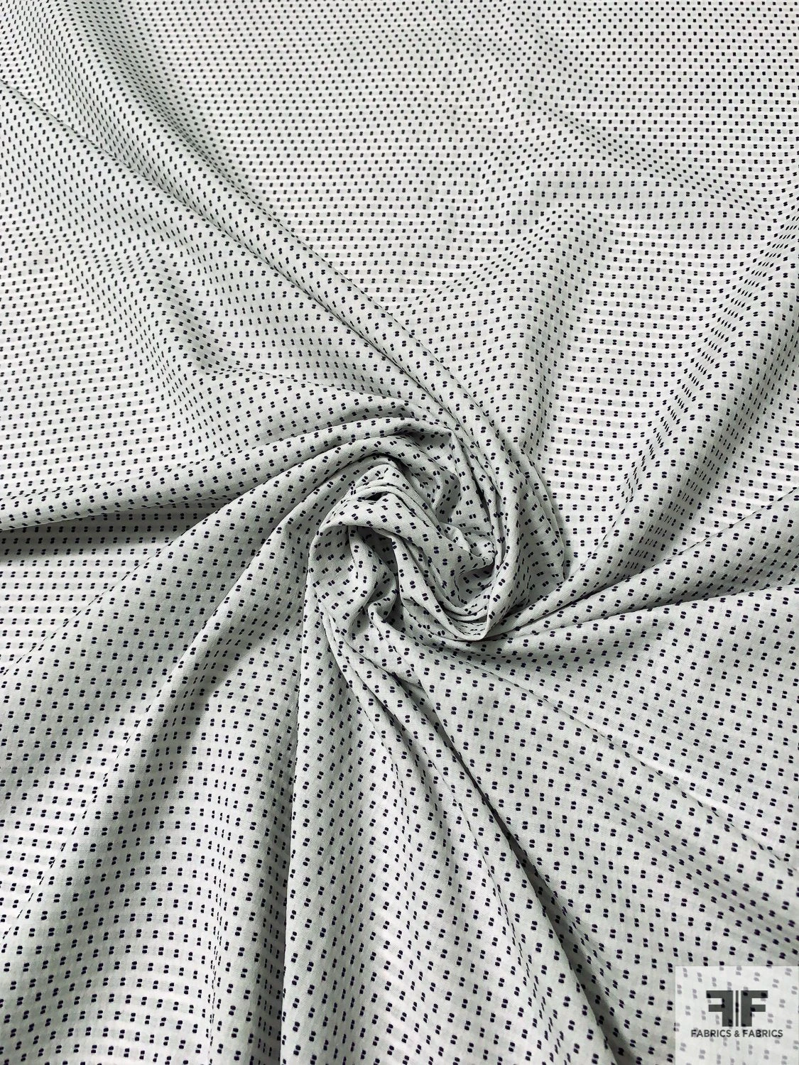 Dot Stitched Cotton Shirting - Off-White / Dark Purple 6 Dot Stitched Cotton Shirting - Off-White / Dark Purple - Image 4