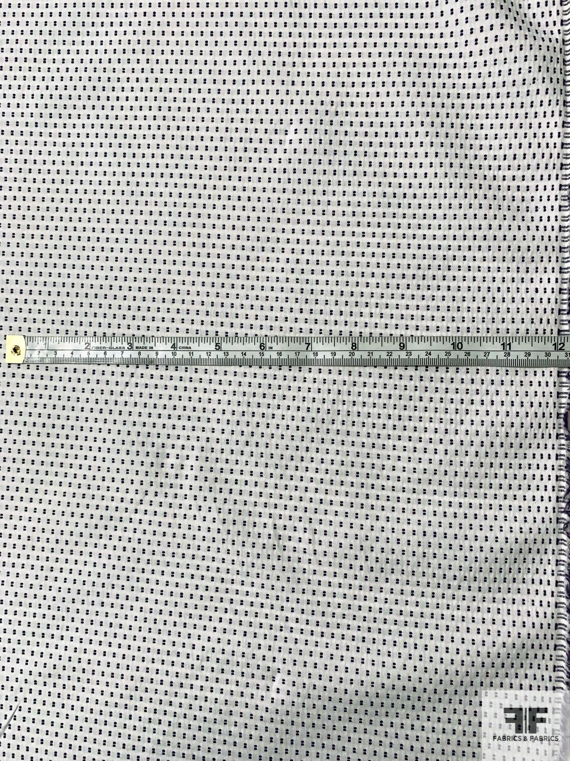 Dot Stitched Cotton Shirting - Off-White / Dark Purple 8 Dot Stitched Cotton Shirting - Off-White / Dark Purple - Image 6