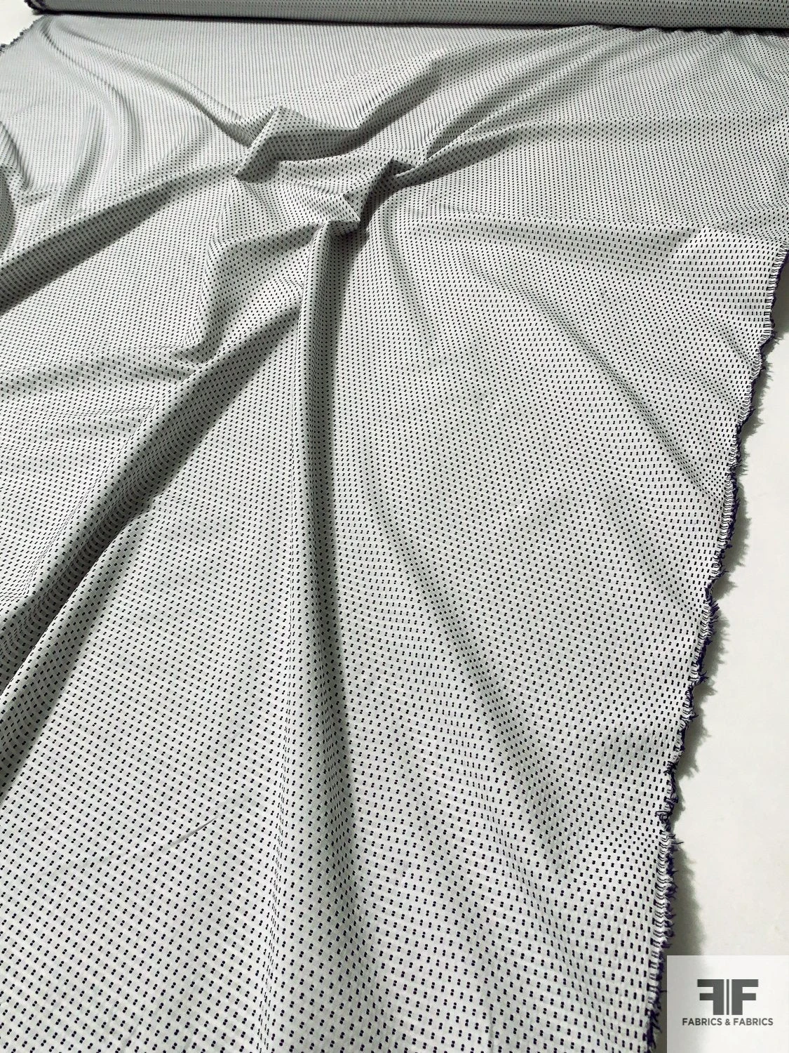 Dot Stitched Cotton Shirting - Off-White / Dark Purple 10 Dot Stitched Cotton Shirting - Off-White / Dark Purple - Image 8