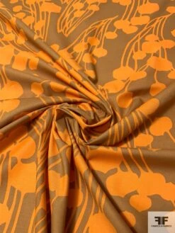 Streaming Floral Stems Silhouette Printed Organic Cotton Lawn - Caramel / Orange 11 Streaming Floral Stems Silhouette Printed Organic Cotton Lawn - Caramel / Orange -Fabrics And Fabrics Store 10263 2