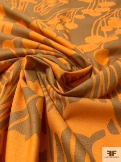 Streaming Floral Stems Silhouette Printed Organic Cotton Lawn - Caramel / Orange 12 Streaming Floral Stems Silhouette Printed Organic Cotton Lawn - Caramel / Orange -Fabrics And Fabrics Store 10263 3