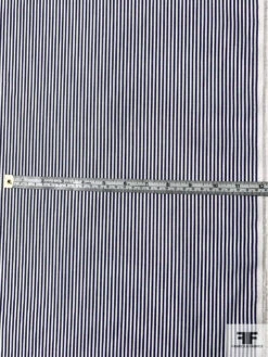 Vertical Striped Yarn-Dyed Cotton Shirting - Postal Blue / White -Fabrics And Fabrics Store 10267 5