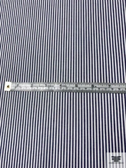 Vertical Striped Yarn-Dyed Cotton Shirting - Postal Blue / White -Fabrics And Fabrics Store 10267 6