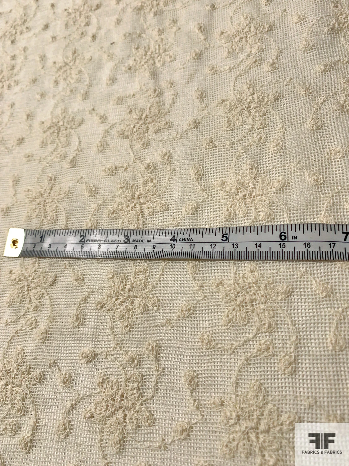Floral Vine Embroidered Fine Cotton Mesh - Cream 8 Floral Vine Embroidered Fine Cotton Mesh - Cream - Image 6