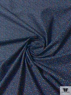 Ditsy Floral Printed Cotton Lawn - Navy / Blue / Red / White / Yellow