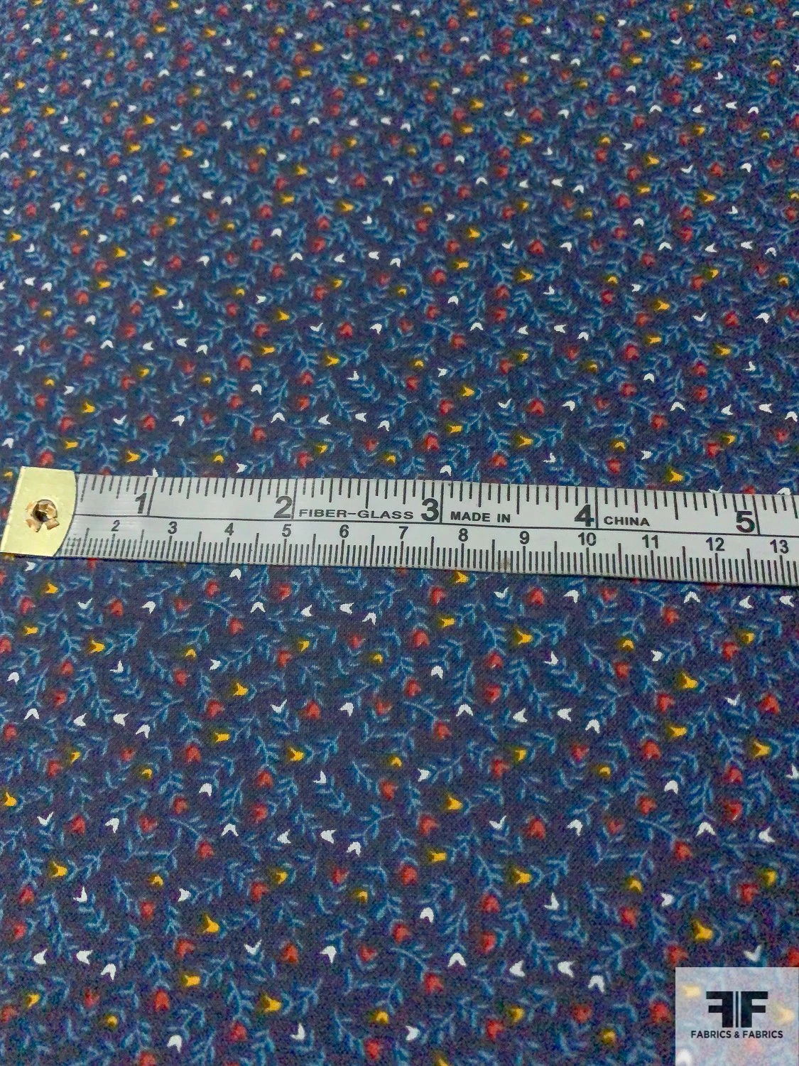 Ditsy Floral Printed Cotton Lawn - Navy / Blue / Red / White / Yellow 8 Ditsy Floral Printed Cotton Lawn - Navy / Blue / Red / White / Yellow - Image 6