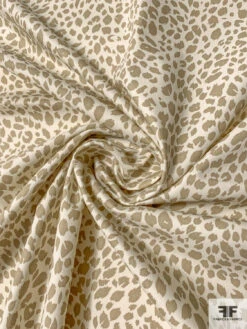 Cheetah Printed Cotton Twill - Ecru / Ivory
