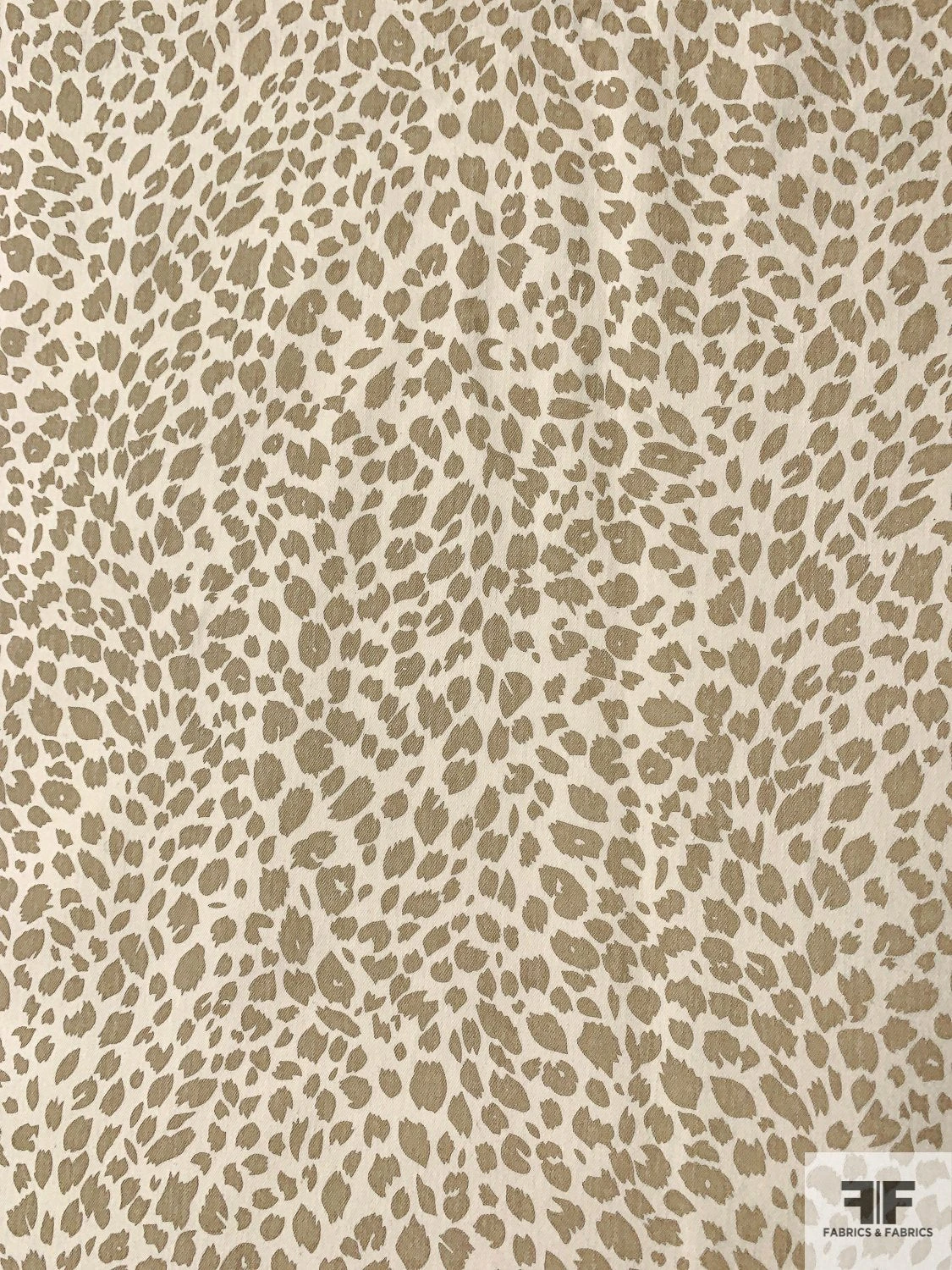 Cheetah Printed Cotton Twill - Ecru / Ivory 6 Cheetah Printed Cotton Twill - Ecru / Ivory - Image 4