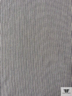 Textured Vertical Striped Seersucker Cotton Shirting - Navy / Off-White 12 Textured Vertical Striped Seersucker Cotton Shirting - Navy / Off-White -Fabrics And Fabrics Store 10786 4