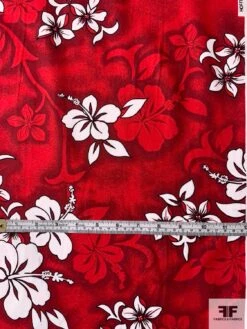 Vibrant Floral Printed Cotton Poplin - Red / White / Black -Fabrics And Fabrics Store 10787 5
