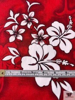 Vibrant Floral Printed Cotton Poplin - Red / White / Black -Fabrics And Fabrics Store 10787 6