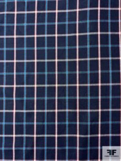 Plaid Yarn-Dyed Cotton Shirting - Navy / Turquoise / White / Red 10 Plaid Yarn-Dyed Cotton Shirting - Navy / Turquoise / White / Red -Fabrics And Fabrics Store 10796 4