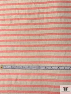 Japanese Slightly Boucle Striped Cotton-Poly Voile - Coral / Beige -Fabrics And Fabrics Store 10802 4