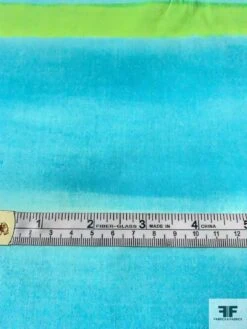 Horizontal Watercolor Striped Printed Cotton Lawn - Aqua / Turquoise / Lime / White -Fabrics And Fabrics Store 10849 6