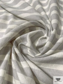 Horizontal Yarn-Dyed Striped Cotton Poly Voile - Earth Grey / Ivory -Fabrics And Fabrics Store 10875 3