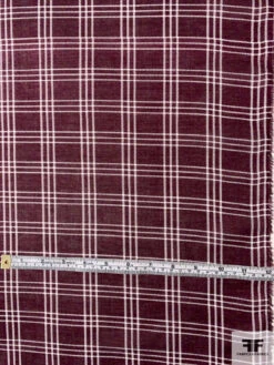 Plaid Printed Cotton Voile - Maroon / White -Fabrics And Fabrics Store 10902 5