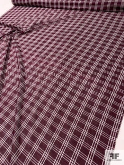 Plaid Printed Cotton Voile - Maroon / White -Fabrics And Fabrics Store 10902 8