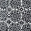 Kaleidoscope Floral Grid Printed Stretch Cotton Sateen - Black / Off-White
