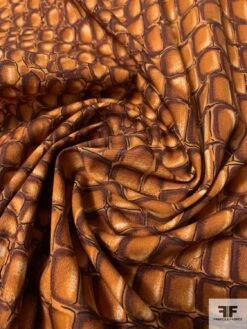 Reptile Pattern Lightweight Cotton Twill - Caramel / Brown / Black -Fabrics And Fabrics Store 10921 3