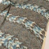 Linear Design Printed Crinkled Silk Chiffon - Teal / Coffeebean Brown / Off-White 2 Linear Design Printed Crinkled Silk Chiffon - Teal / Coffeebean Brown / Off-White -Fabrics And Fabrics Store 10978 8
