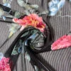 Gorgeous Floral Printed And Shadow Striped Silk Chiffon - Shades Of Rose / Dusty Green / Blues 2 Gorgeous Floral Printed And Shadow Striped Silk Chiffon - Shades Of Rose / Dusty Green / Blues -Fabrics And Fabrics Store 11037 1