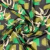 Painterly Brushstroke Printed Silk Chiffon - Kelly Green / Olive Green / Black / Off-White -Fabrics And Fabrics Store 11046 1