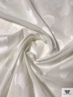 Famous NYC Designer Floral Fil Coupé Cotton Voile - Diamond White -Fabrics And Fabrics Store 11137 2