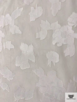 Famous NYC Designer Floral Fil Coupé Cotton Voile - Diamond White -Fabrics And Fabrics Store 11137 4