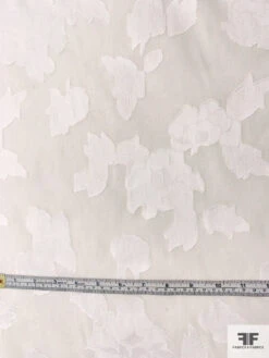 Famous NYC Designer Floral Fil Coupé Cotton Voile - Diamond White -Fabrics And Fabrics Store 11137 5
