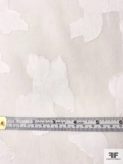 Famous NYC Designer Floral Fil Coupé Cotton Voile - Diamond White -Fabrics And Fabrics Store 11137 6