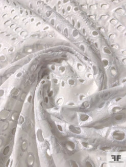 Lela Rose Medallion Eyelet Embroidered Cotton - White 14 Lela Rose Medallion Eyelet Embroidered Cotton - White -Fabrics And Fabrics Store 11138 3