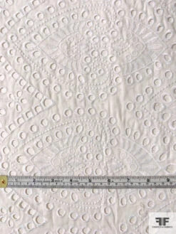 Lela Rose Medallion Eyelet Embroidered Cotton - White 16 Lela Rose Medallion Eyelet Embroidered Cotton - White -Fabrics And Fabrics Store 11138 5