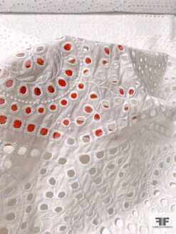 Lela Rose Medallion Eyelet Embroidered Cotton - White 17 Lela Rose Medallion Eyelet Embroidered Cotton - White -Fabrics And Fabrics Store 11138 6