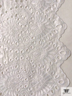 Lela Rose Medallion Eyelet Embroidered Cotton - White 19 Lela Rose Medallion Eyelet Embroidered Cotton - White -Fabrics And Fabrics Store 11138 8
