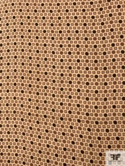 Ditsy Circle Graphic Grid Printed Silk Georgette - Milk Chocolate / Black / Sand 13 Ditsy Circle Graphic Grid Printed Silk Georgette - Milk Chocolate / Black / Sand -Fabrics And Fabrics Store 11167 4