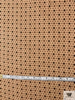 Ditsy Circle Graphic Grid Printed Silk Georgette - Milk Chocolate / Black / Sand 14 Ditsy Circle Graphic Grid Printed Silk Georgette - Milk Chocolate / Black / Sand -Fabrics And Fabrics Store 11167 5